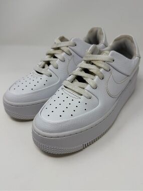 Women’s White Nike Air Force One  Platform Sneakers Sz.6